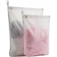 thumbnail image 1 of Chenchen Delicates Laundry Bags, Bra Fine Mesh Wash Bag for Underwear, Lingerie, Bra, Pantyhose, Socks, Use YKK Zipper, Have Hanger Loops (White, 1 Large & 1 Medium), 1 of 1