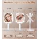 thumbnail image 5 of Espejo con luz para Maquillaje,Espejo de Doble Cara Recargable de 3000 mAh,Espejos de tocador con Soporte para Celular，Aumento de 1X/10X，Giratorio de 360°，3 ajustes de Color, Brillo Ajustable, 5 of 7