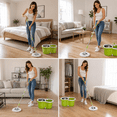 thumbnail image 2 of Spin Mop and Bucket Set with Wringer, 3 Microfiber Refills, 360° Rotating Mop for Floor Cleaning, 2 of 8