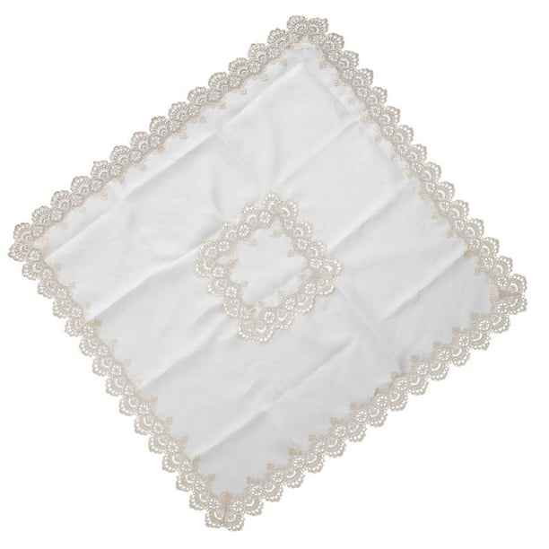 Mantel Mantel Rectangular Mantel Poliéster Lavable Boda blanco 130X130cm