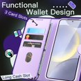 thumbnail image 3 of JETech Wallet Case for Samsung Galaxy S24 5G, Shockproof PU Leather Magnetic Flip Cover with Card Holder, Stand Feature and Full Camera Protection (Lilac), 3 of 6