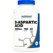 Nutricost D-Aspartic Acid 3000mg, 180 Capsules - Gluten Free, Non-GMO