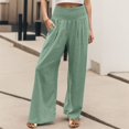 thumbnail image 2 of Sngxgn Capri Pants for Women Casual High Waist Solid Loose Long Straight Pants(Green,XXXL), 2 of 5
