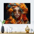 thumbnail image 2 of Designart "Stylish Women in Orange" Fashion Woman Metal Art Living Room, 2 of 5