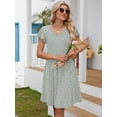 thumbnail image 3 of Chiclily Summer Dresses for Women Ruffle Sleeve Midi Dress Boho Beach Sundress with Pockets, Spots XL, 3 of 7