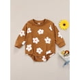 thumbnail image 2 of ZAXARRA Baby Girls Rompers, Flower Print Long-Sleeve Jumpsuit with Snaps, 2 of 9