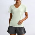 thumbnail image 6 of hoksml Women's V-Neck Short Sleeve Workout Shirt with Breathable Mesh Panels, Quick Dry Athletic Top for Running Yoga Gym, 6 of 6