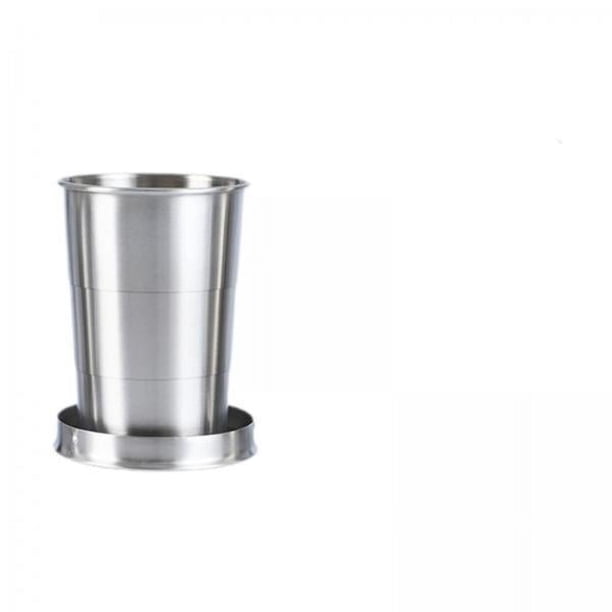 Copa plegable,Taza plegable de metal para viajar,Taza plegable portátil de acero inoxidable para senderismo.,Taza de agua telescópica de viaje para acampar,taza plegable,taza plegable taza de