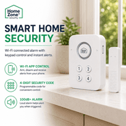 HomeZone Wi-Fi Smart Keypad Window and Door Alarm with 4-Digit PIN, 100+ dB Alarm, White
