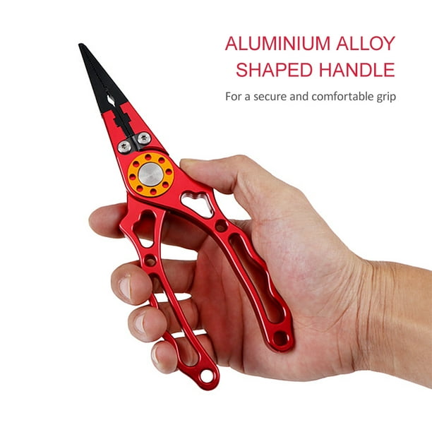 Amdohai Aluminium Fishing Pliers Hook Remover Pliers Fish Holder Split Ring  Tool Clip Clamp Line Cutters with Lanyard and Storage Bag