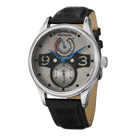 Stuhrling Original Men's Khepri Automatic Black-leather Strap Watch