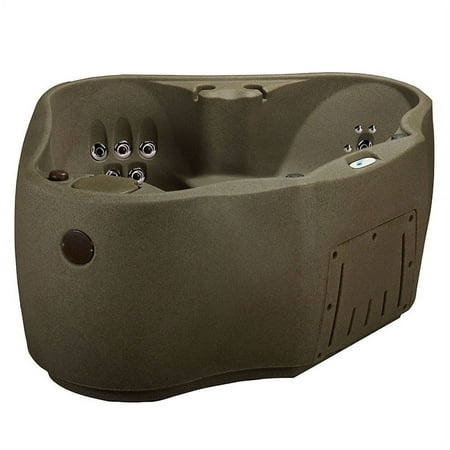 Aquarest Spas AR-300 Premium 2 Person - 20 Jet Oval Plug and Play Hot Tub with Ozonator - LED waterfall - 2hp pump - Brownstone
