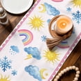 thumbnail image 3 of Cute Snowman Table Runner 90 Inches, Pink Weather Snowy Rainy Sun Rainbow Bed Runner Dresser Scarves Tabletop for Indoor Outdoor Parties/Ceremony/Banquet, 13" x 90", 3 of 9
