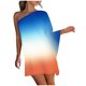 thumbnail image 1 of Mini vestido sexy de un hombro para mujer Vestido corto de manga murciélago suelto Fridja  qw3026, 1 of 8