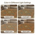 thumbnail image 7 of ODIKA 5'x7' Washable Area Rug Non-Slip, Low Pile, Stain Resistant Brown Symmetrical Geometric Elegance Intricate Border with Central Floral Motif for Guest Room, Lounge, Apartment, 7 of 7