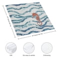 thumbnail image 3 of Shangniulu Seahorse Waves Cocktail Beverage Cloth Napkins Ocean Wave Dessert Napkin for Tropical Coastal Summer Spring Beach Pool Birthday Party Bridal &amp; Baby Shower Table Party Supplies 4 PCS, 3 of 7