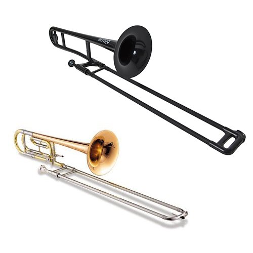 Trombone Duo Pack pBone PBONE1B Jiggs Plastic Trombone, Black + Band