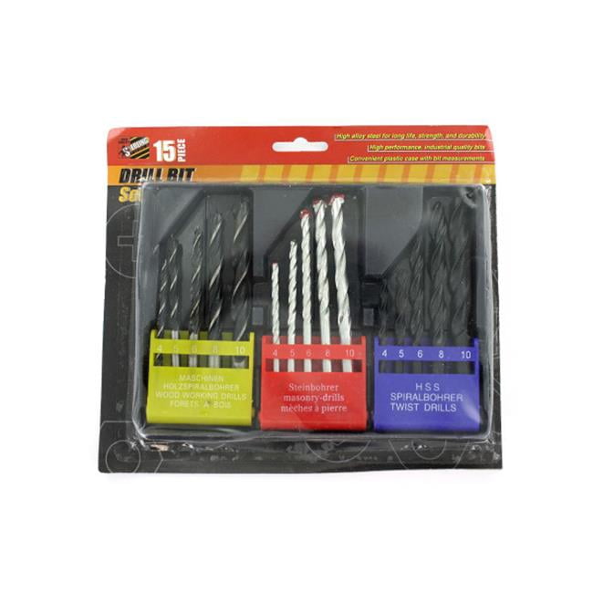 Bulk Buys OB412-32 Set of 15 Assorted Drill Bits - Pack of 32