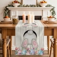 thumbnail image 2 of Table Runner 72 Inches Long for Kitchen Dining, Easter Bunny Dresser Scarf Farmhouse, Dining Table Decorations for Wedding/Parties, Colorful Eggs Cute Rabbit Grey Country Wooden 13 x 72 In, 2 of 9