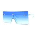 thumbnail image 1 of Oversize Rimless Shield Square Rectangle Large Sunglasses All Blue, 1 of 4
