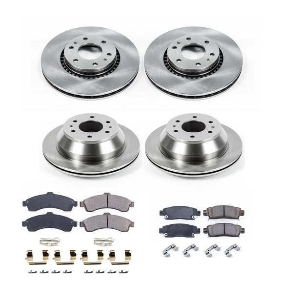 Ultimate Brakes Front and Rear Ceramic Brake Pad and Rotor Kit with Hardware WM81478