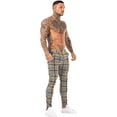 thumbnail image 4 of GINGTTO Mens Chinos Slim Fit Flat-Front Skinny Dress Pants Grey Plaid, 4 of 6