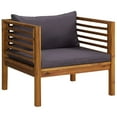 thumbnail image 3 of vidaXL 5 Piece Patio Lounge Set with Cushion Solid Acacia Wood, 3 of 9