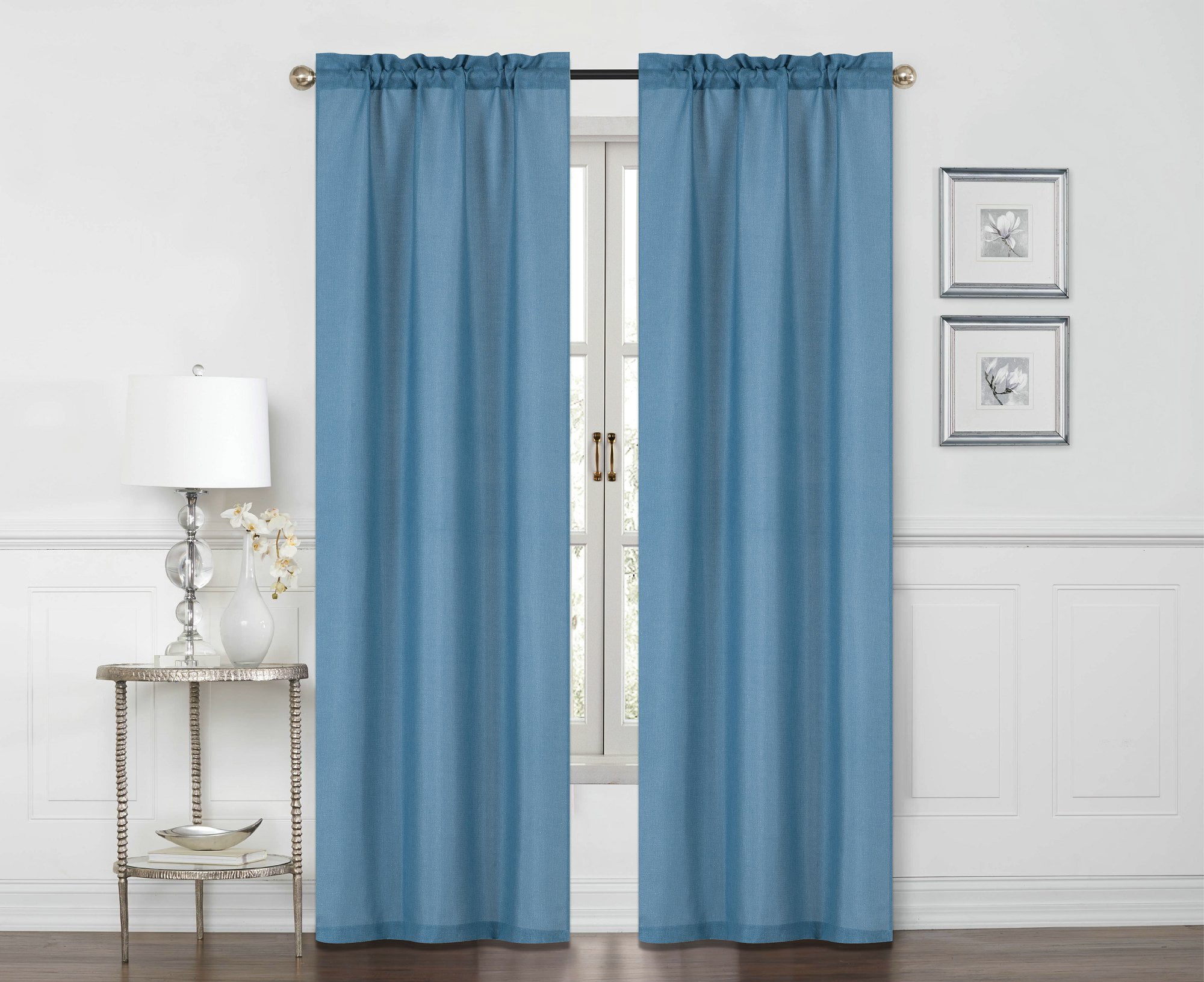 Mainstays Metallic Curtain Panel, Set of 2
