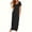 Black women's maxi dress summer a1, variant on Women's Casual Maxi Dresses Round Neck Short Sleeve Solid Flowy Long Vacation Dress Lightweight Summer Beach Sundresses, Red 2XL