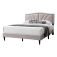 thumbnail image 2 of Reo Queen Size Bed, Light Brown Burlap Upholstered Curved Headboard, 2 of 7