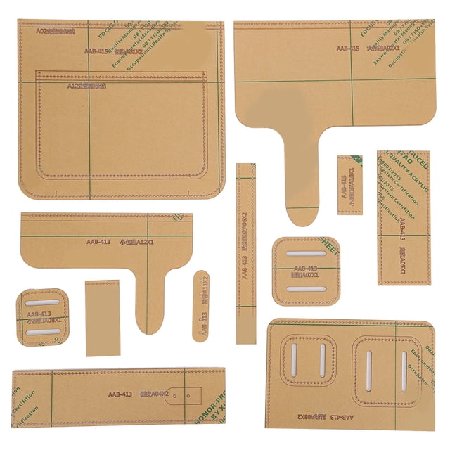 12Pcs Shoulder Bag Acrylic Template Leather Pattern DIY HandMade Drawing Craft Supplies