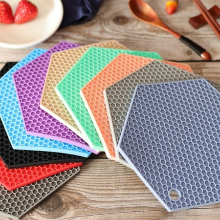 

Jiaroswwei Pot Mat Tear Resistant Thick Honeycomb Anti-Slip Heat Insulation Pads for Kitchen