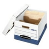 Fellowes R-KIVE® DIVIDERBOX™ Heavy-Duty File Storage Box, White and Blue