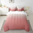 thumbnail image 2 of Erosebridal Peach Bed in a Bag 7 Piece,Abstract Ombre Comforter Set Full Size,Pink Down Comforter,White Coral Gradient Modern Art Duvet Set,Pastel Quilt Duvet Insert for Women Room Decor, 2 of 5