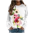 thumbnail image 1 of Sudadera Para Mujer Sudaderas Con Cuello Redondo Otoño Moda Casual Estampado de Flores Camiseta de Manga Larga Top Blusa Jersey Odeerbi  ODB150549, 1 of 6