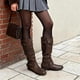 thumbnail image 3 of Botas DREAM PAIRS URA hasta la rodilla con cuña marrón talla 5.5, 3 of 7