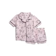 thumbnail image 2 of Joyspun Toddler Mommy and Me Notch Collar Top and Shorts Family Matching Pajama Set, Sizes 2T-5T, 2 of 5