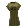thumbnail image 4 of Vestido corto de verano para mujer, vestido clásico con cuello redondo para citas de aniversario M, 4 of 7