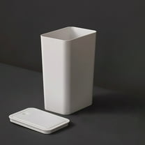 HONMEET Kitchen Trash Can White Plastic for Waste Collection Householders 1Pcs