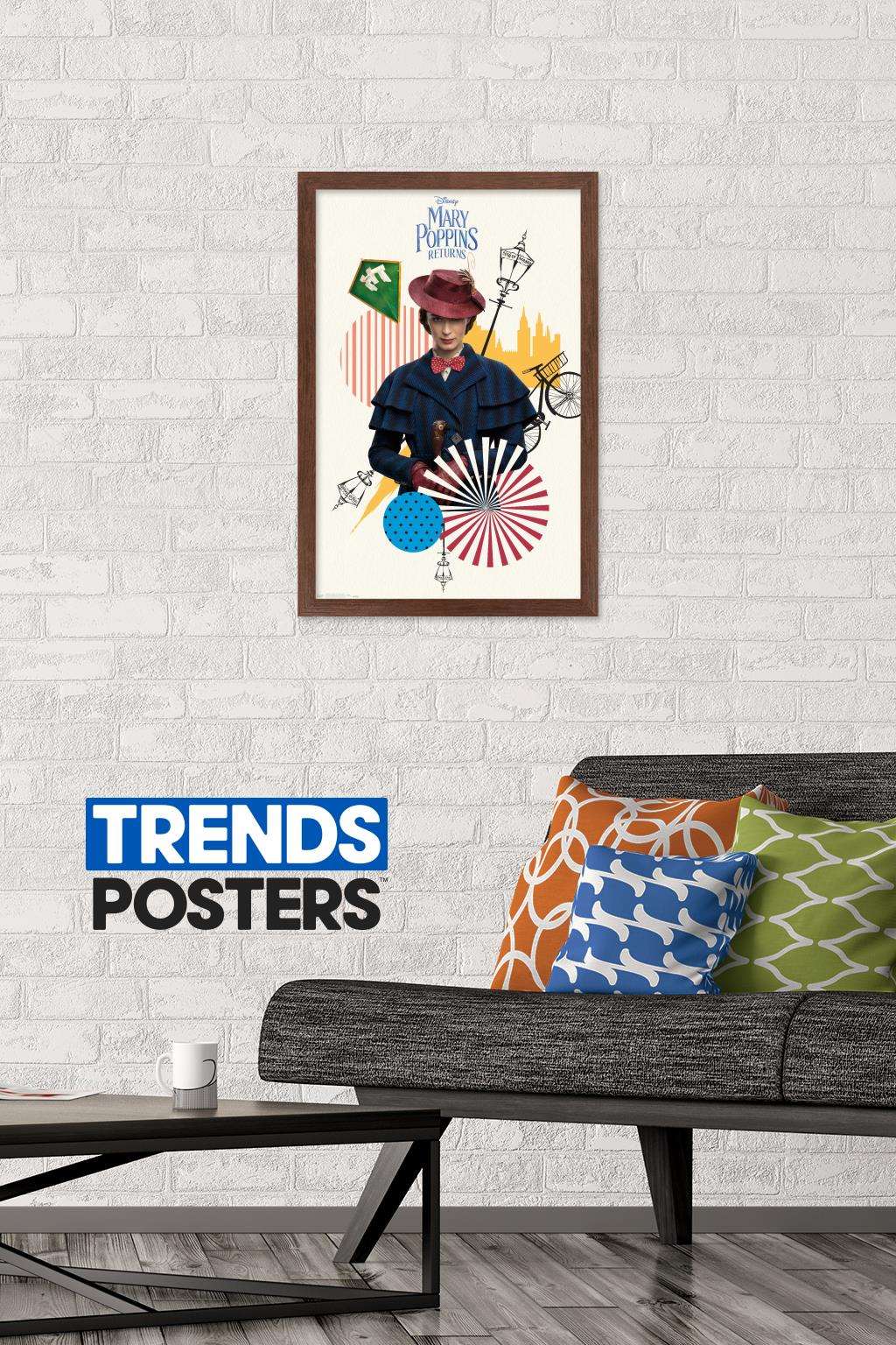 Disney Mary Poppins Returns - Mary Wall Poster, 14.725" x 22.375", Framed