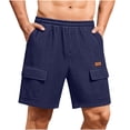 thumbnail image 2 of Jinhomg Men's Casual Corduroy Shorts Relaxed Fit Elastic Waist Cargo Shorts Pull On Summer Beach Shorts with Multi-Pockets Navy,XXXL, 2 of 6