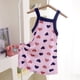 thumbnail image 1 of Vestido de verano para niñas con tirantes y estampado floral de seda helada, 1 of 6