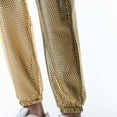 thumbnail image 7 of Wyobmus Sparkly Metallic Pants for Men Drawstring Waist Nightclub Argyle Gilding Sequin Joggers Gold, 7 of 7