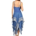 thumbnail image 2 of Sakkas Batik Corset Style Bodice Handkerchief Hem Dress - Blue / White - One Size, 2 of 4