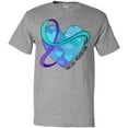 thumbnail image 3 of Inktastic Suicide Prevention Awareness Purple and Teal Heart Ribbon T-Shirt, 3 of 5