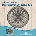 thumbnail image 4 of Mondawe 59" Cast Aluminum Round Table Retro Dining table with 2-inch Umbrella Hole, 4 of 7