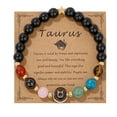 thumbnail image 1 of Pulseras del zodiaco para las mujeres 12 Constelaciones de cristal de piedra pulsera de cuentas de cumpleaños del zodiaco regalos pulsera de Tauro, 1 of 6