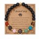 thumbnail image 1 of Pulseras del zodiaco para las mujeres 12 Constelaciones de cristal de piedra pulsera de cuentas de cumpleaños del zodiaco regalos pulsera de Tauro, 1 of 6