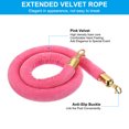thumbnail image 3 of Unique Bargains 3 Feet Pink Velvet Stanchion Rope, Crowd Control Barrier Rope with Snap Hook, Golden, 3 of 6