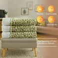 thumbnail image 3 of SUNNY HEAT Heated Electric Blanket Full Size 72'' x 84'' 6 Heating Levels & 1-10 Hours Auto Off, Leopard Green & White, 3 of 6